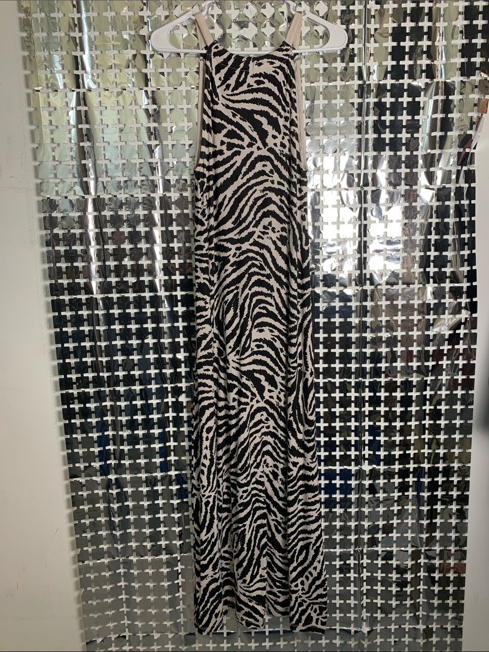 ASOS Black and White Zebra-Print Maxi Dress